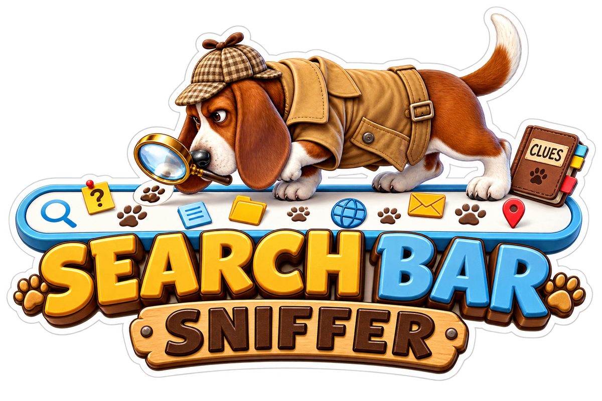 Search Bar Sniffer Detective Dog Vinyl Sticker Decal