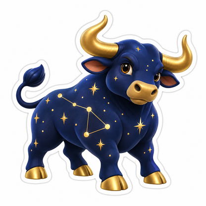 Midnight Blue Bull Vinyl Sticker Decal