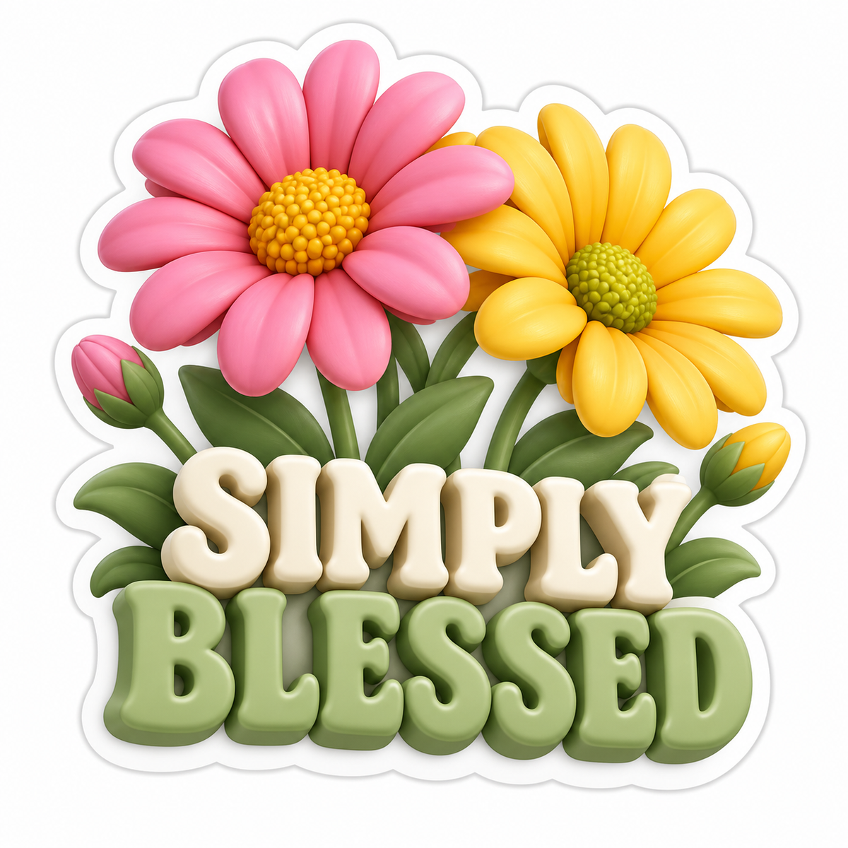 Simply Blessed Pink Gold Vinyl Sticker Decal