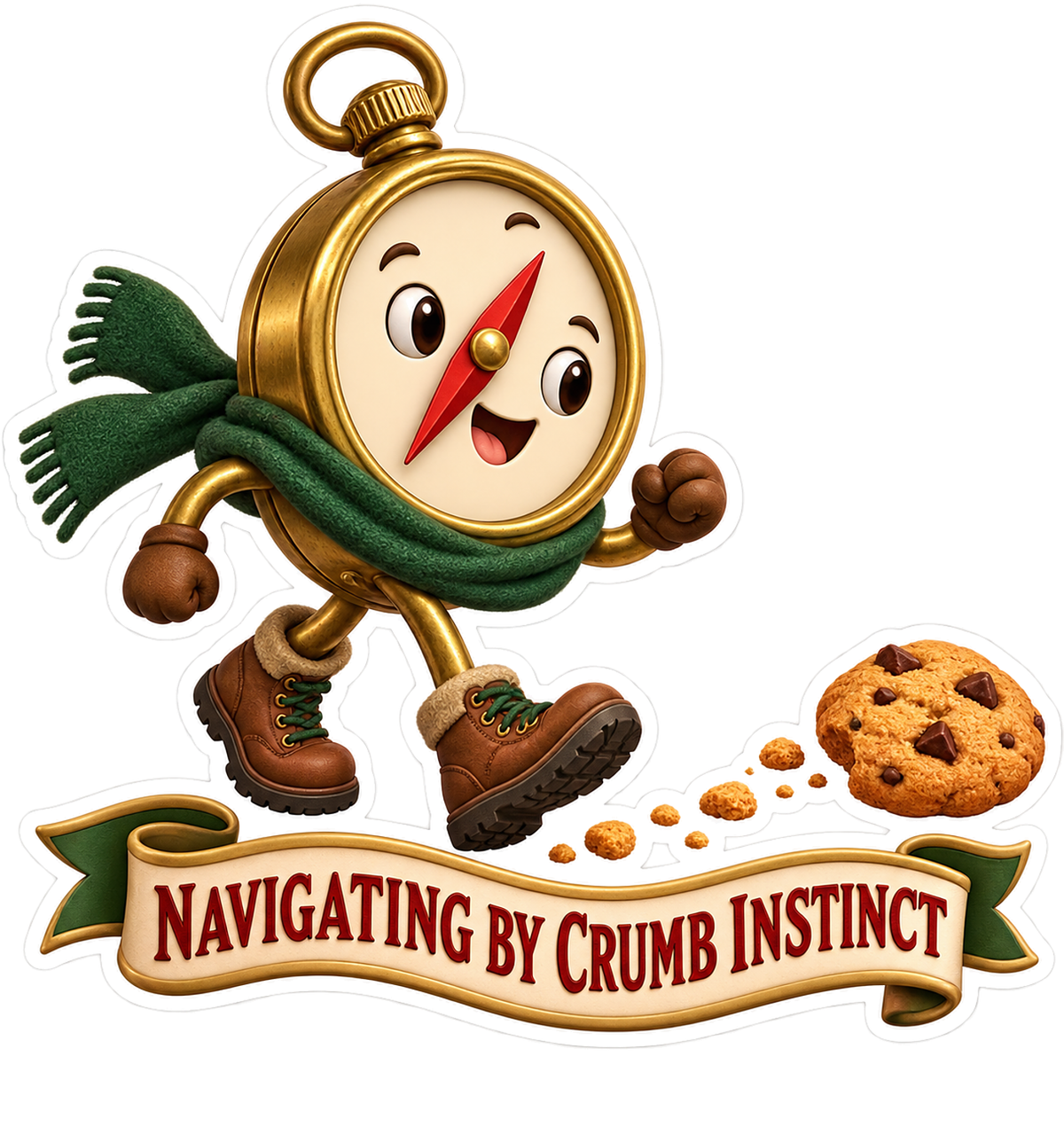 Navigating Crumb Instinct Compass Vinyl Sticker Decal