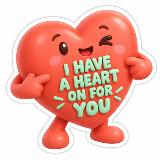 I Have A Heart On For You Vinyl Sticker Decal