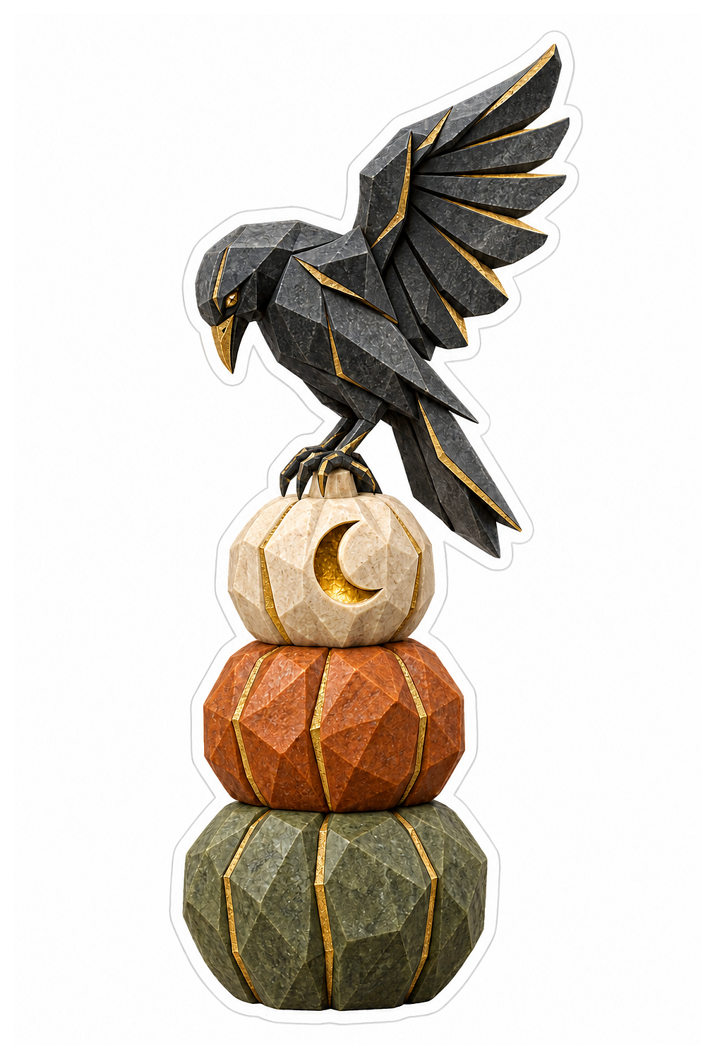 Basalt Crow Pumpkin Totem Vinyl Sticker Decal