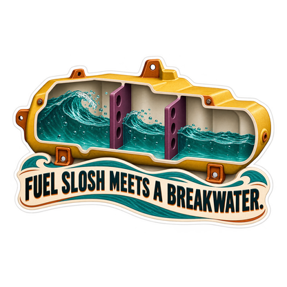 Fuel Tank Baffle Breakwater Vinyl Sticker Decal
