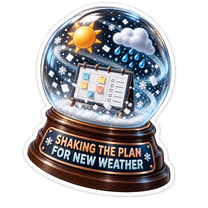 Shaking Plan New Weather Snow Globe Vinyl Sticker Decal