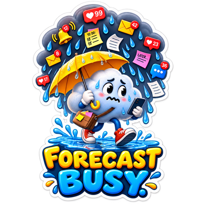 Forecast Busy Cloud under Notifications Vinyl Sticker Decal