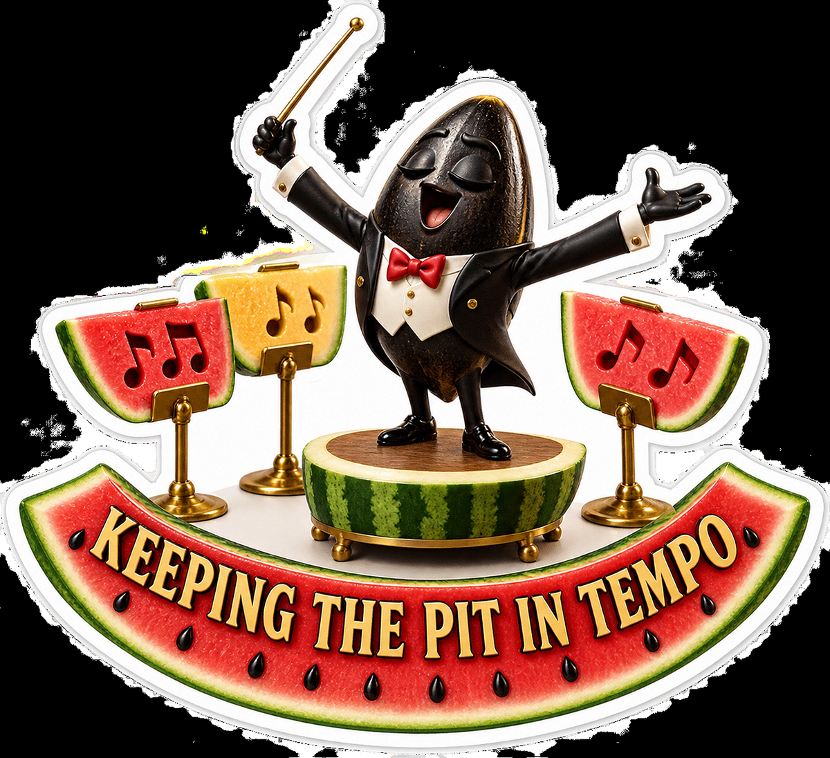 Keeping the Pit in Tempo Avocado Conductor Vinyl Sticker Decal