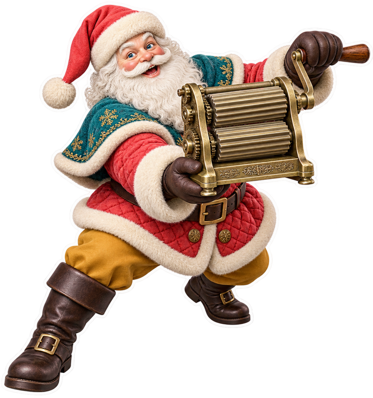 Santa Antique Brass Fabric Pleater Vinyl Sticker Decal