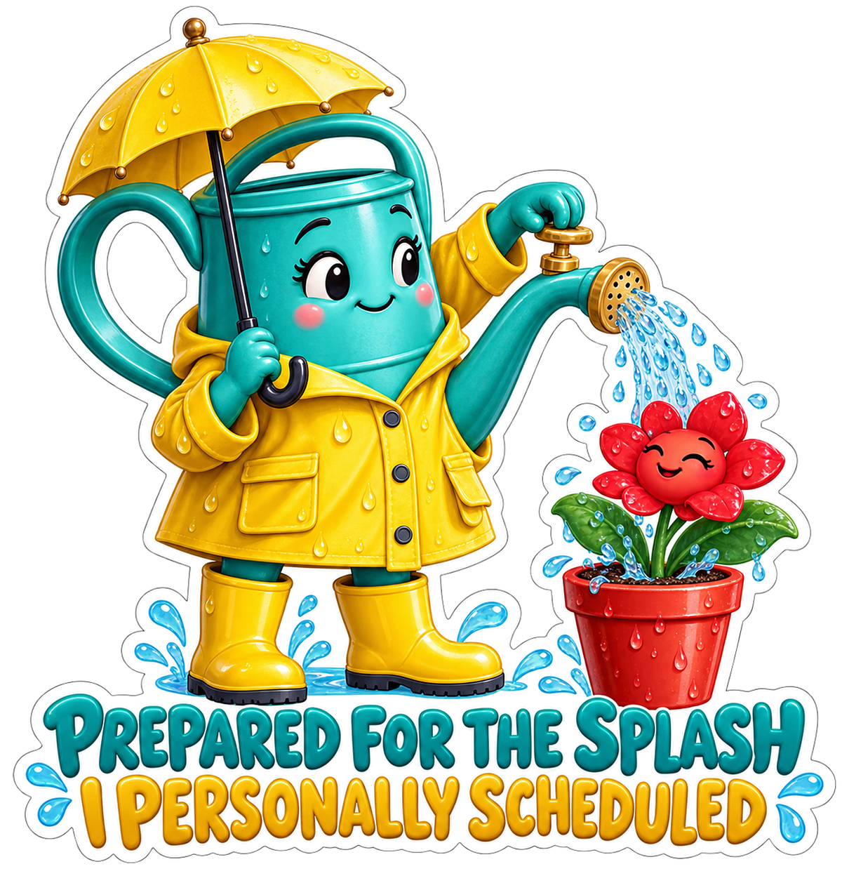 Watering Can Scheduled Splash Vinyl Sticker Decal