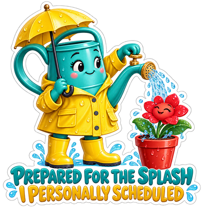 Watering Can Scheduled Splash Vinyl Sticker Decal