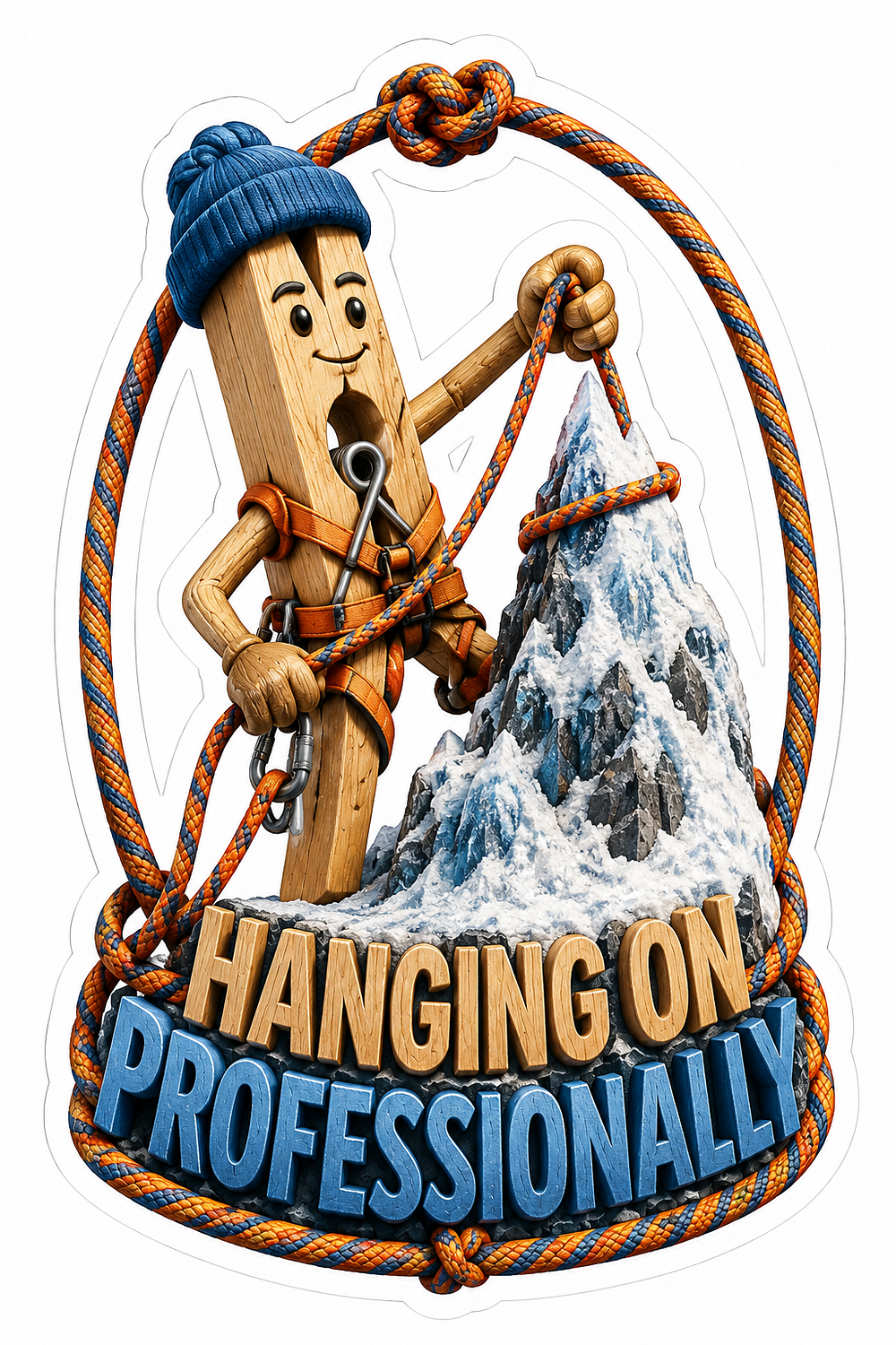 Hanging on Professionally Pencil Climber Vinyl Sticker Decal