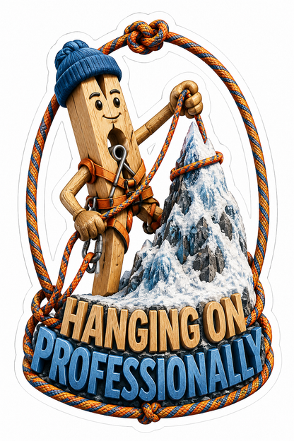 Hanging on Professionally Pencil Climber Vinyl Sticker Decal