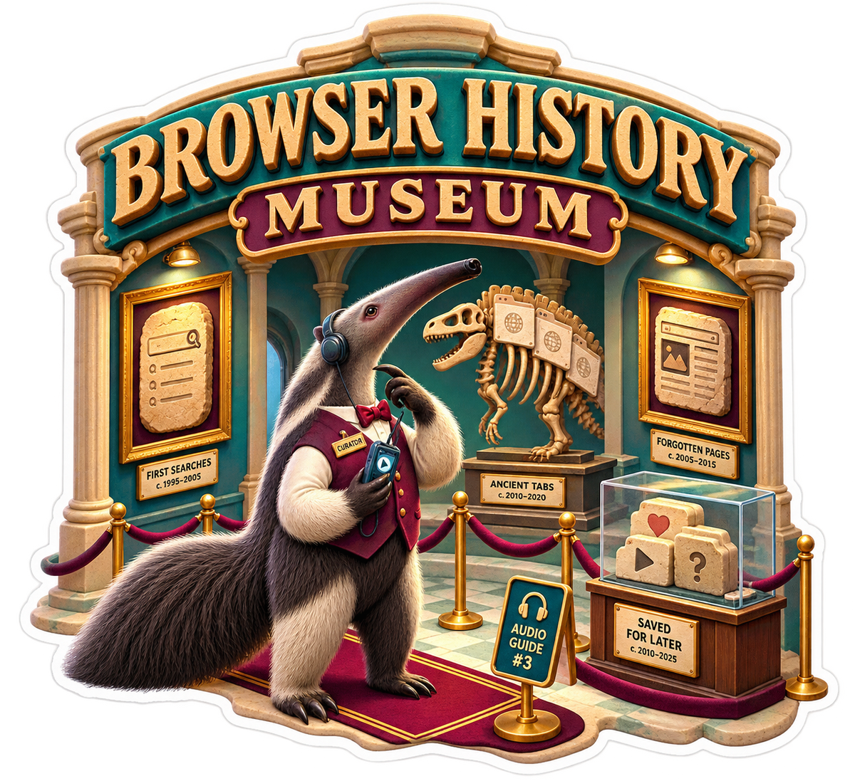 Browser History Museum Penguin Guide Vinyl Sticker Decal