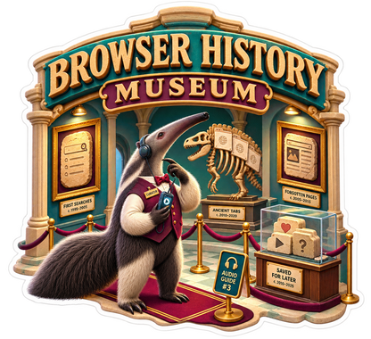 Browser History Museum Penguin Guide Vinyl Sticker Decal