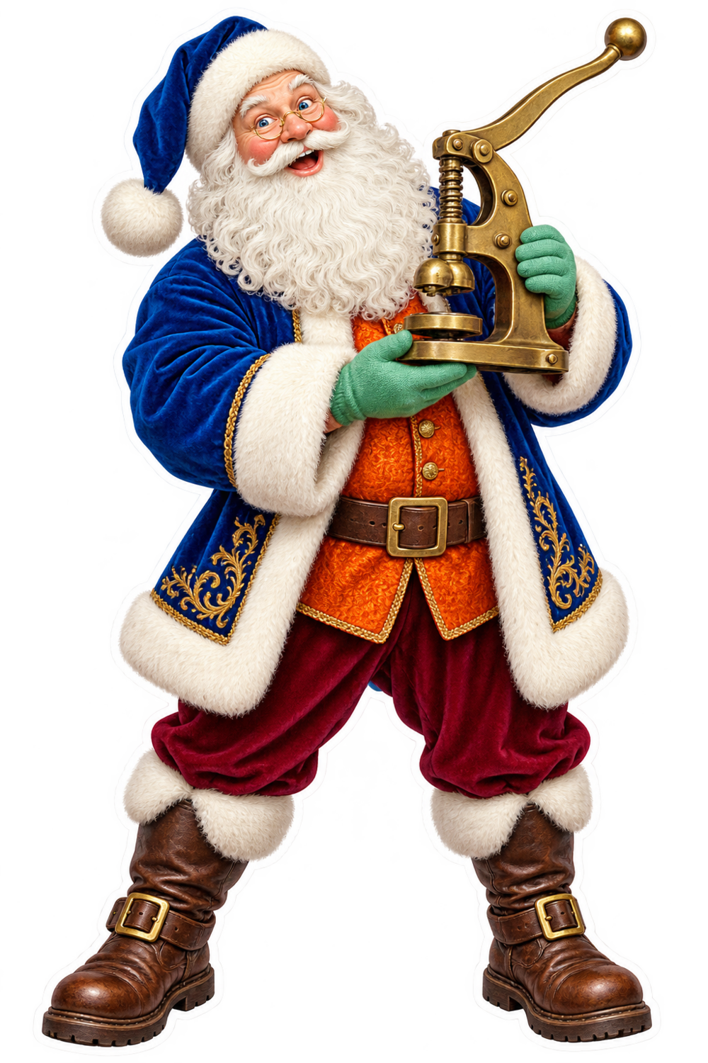 Santa Antique Brass Cork Compressor Vinyl Sticker Decal