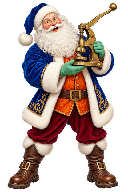 Santa Antique Brass Cork Compressor Vinyl Sticker Decal