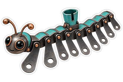 Organ Tech Turquoise Toe Hole Gauge Centipede Vinyl Sticker Decal