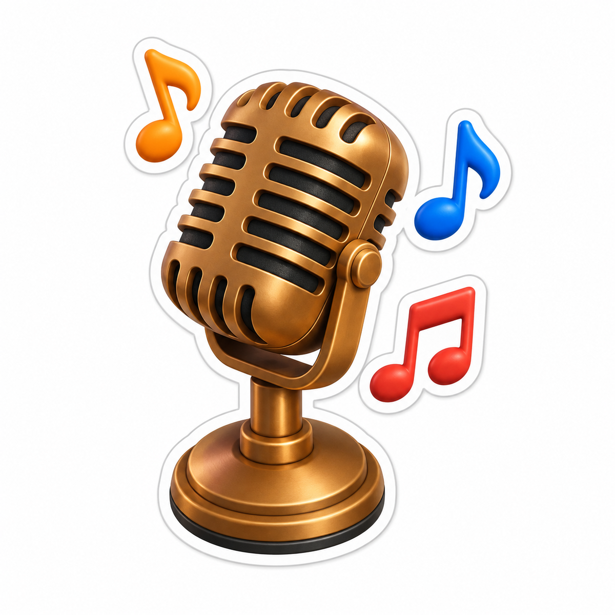Bronze Vintage Microphone Vinyl Sticker Decal