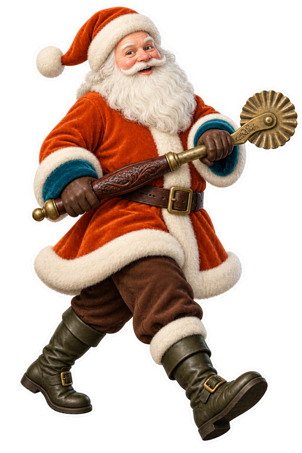Santa Antique Brass Pastry Jagger Vinyl Sticker Decal