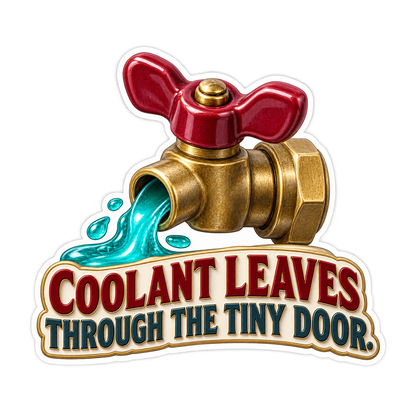 Radiator Petcock Tiny Door Vinyl Sticker Decal