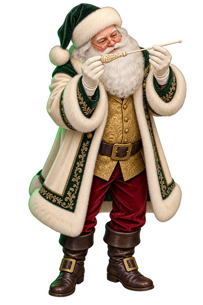 Santa Antique Carved Bone Lace Bobbin Pricker Vinyl Sticker Decal