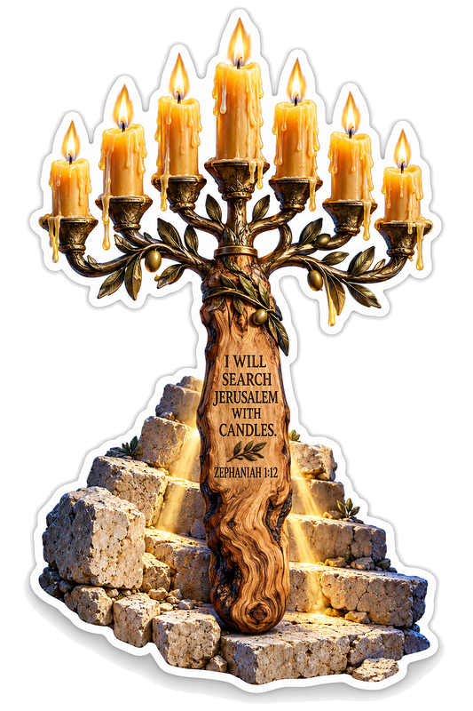 Bible Zephaniah 1 12 Search Jerusalem Candles Vinyl Sticker Decal