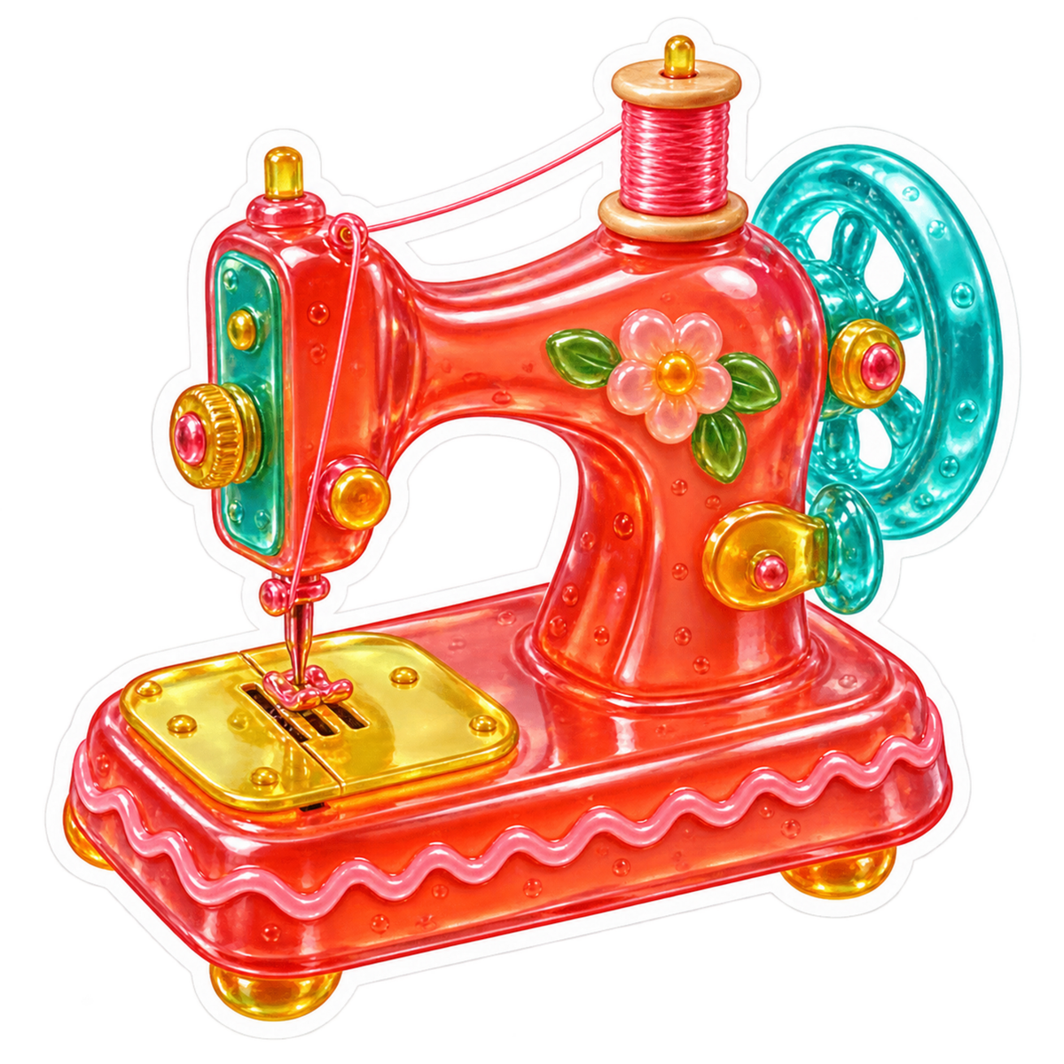 Gimme Gummy Rainbow Sewing Machine Vinyl Sticker Decal