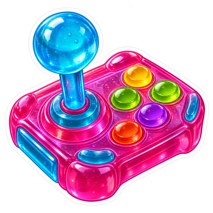 Gimme Gummy Neon Arcade Joystick Vinyl Sticker Decal