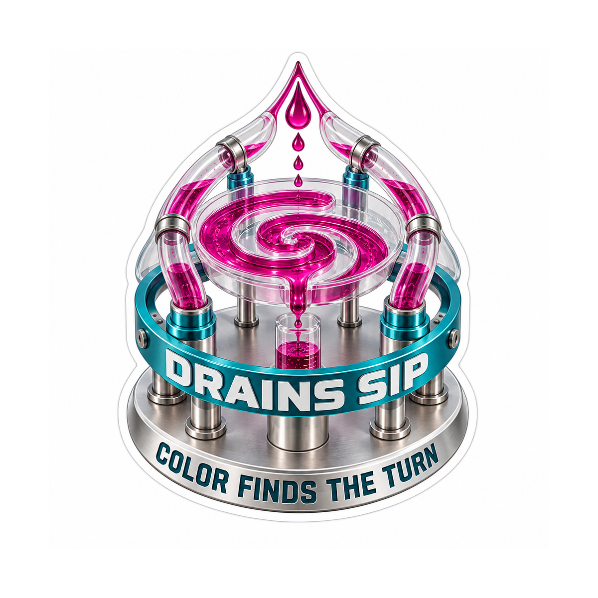 Sunroof Drain Flow Dye Carousel Vinyl Sticker Decal