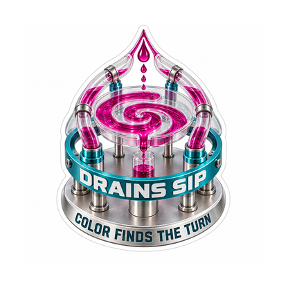 Sunroof Drain Flow Dye Carousel Vinyl Sticker Decal