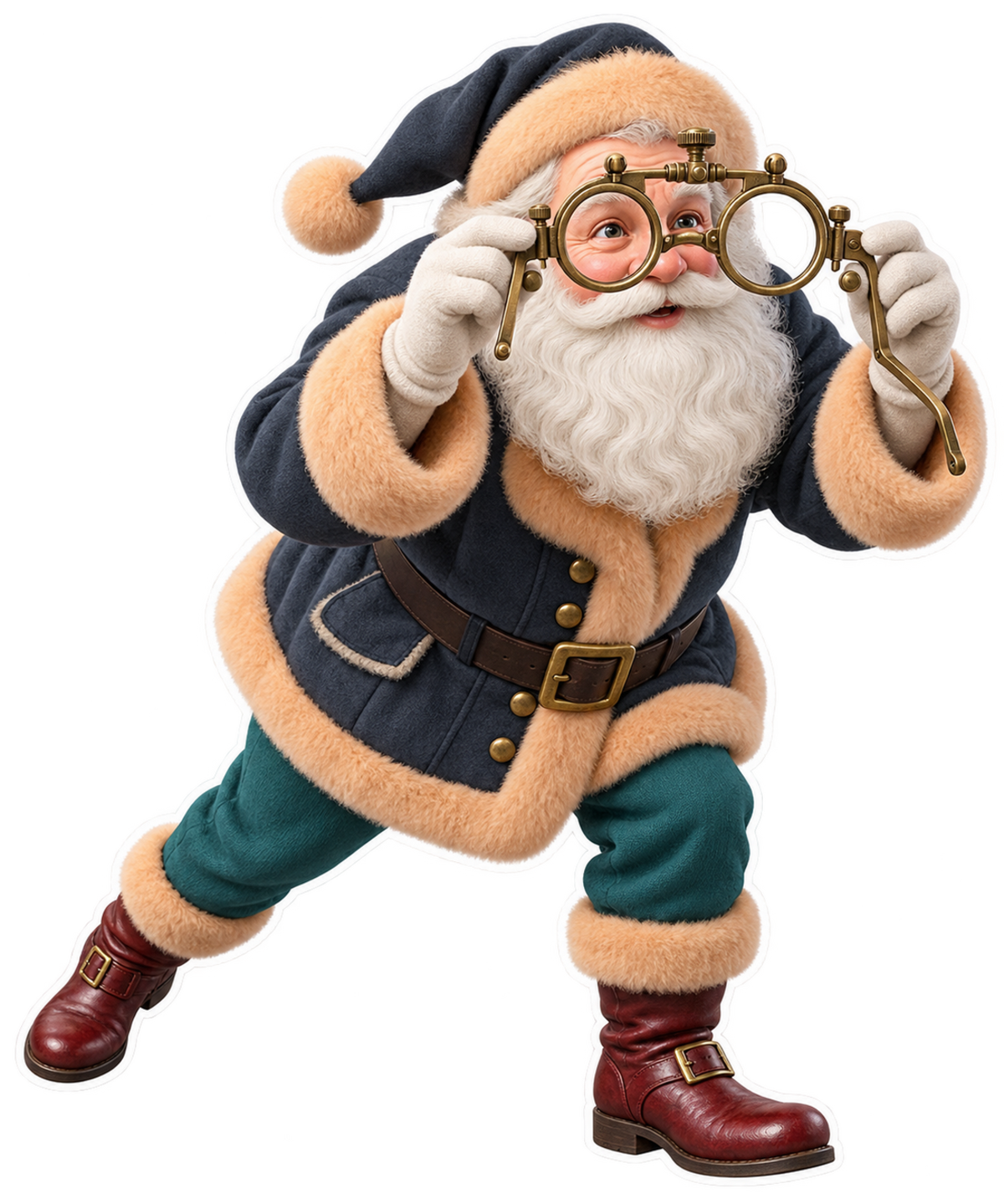 Santa Victorian Brass Spectacle Trial Frame Vinyl Sticker Decal