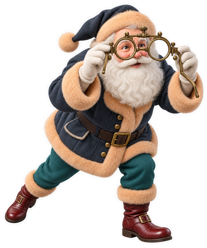 Santa Victorian Brass Spectacle Trial Frame Vinyl Sticker Decal