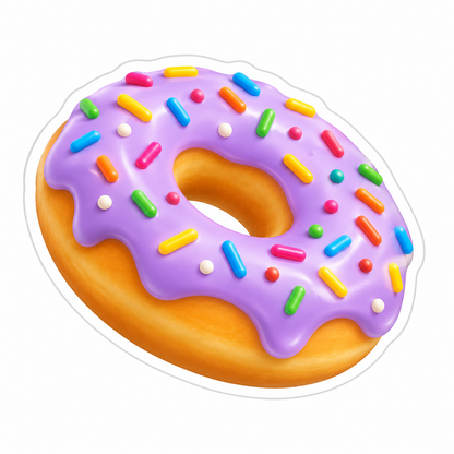Lavender Frosted Doughnut Candy Sprinkles Vinyl Sticker Decal