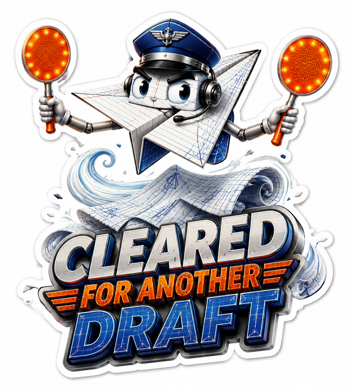 Cleared for Another Draft Paper Airplane Vinyl Sticker Decal