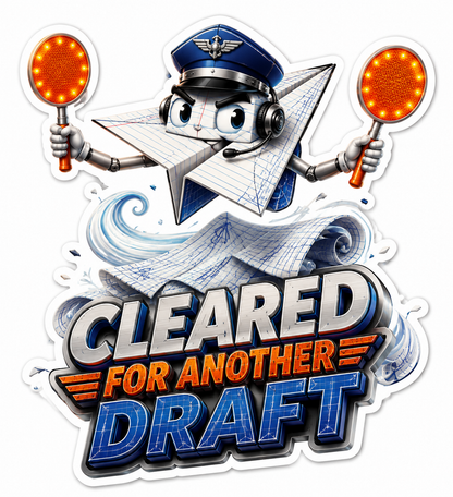 Cleared for Another Draft Paper Airplane Vinyl Sticker Decal