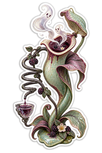 Frosted Ceramic Pitcher Plant Ghost Tea Distiller Vinyl Sticker Decal