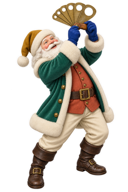 Santa Antique Brass Candle Mold Gauge Vinyl Sticker Decal