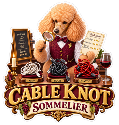 Cable Knot Sommelier Poodle Vinyl Sticker Decal