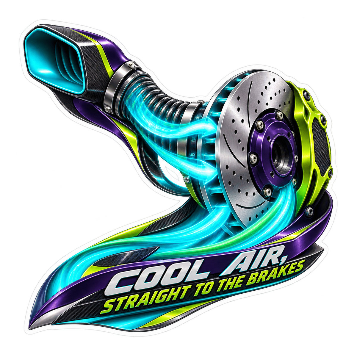 Brake Cooling Duct Direct Air Vinyl Sticker Decal