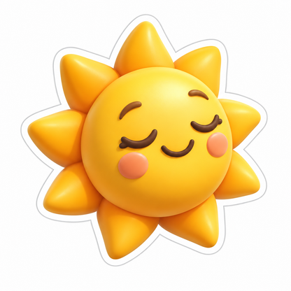 Peaceful Smiling Sun Vinyl Sticker Decal
