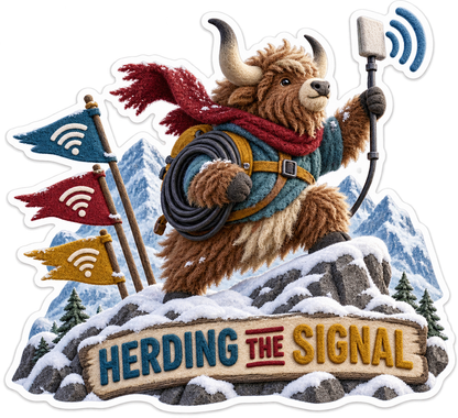 Herding the Signal Yak Antenna Vinyl Sticker Decal