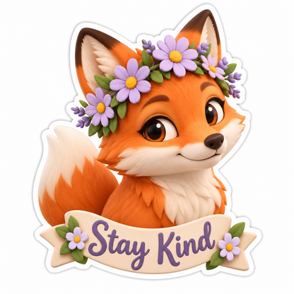 Orange Fox Portrait Vinyl Sticker Decal