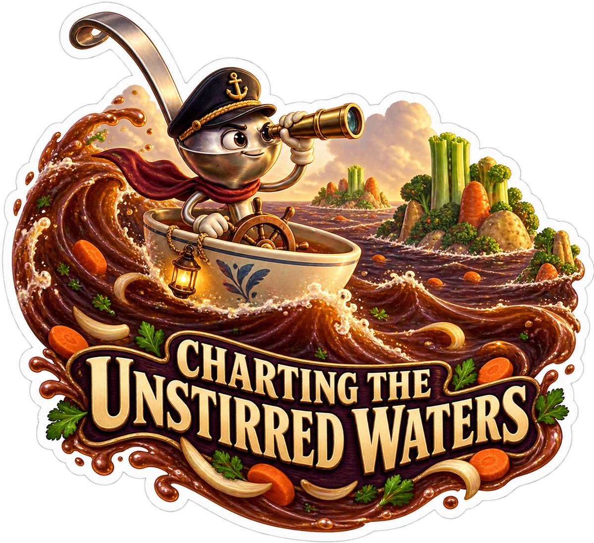 Ladle Soup Sea Captain Vinyl Sticker Decal