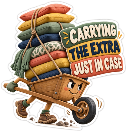 Carrying Extra Wheelbarrow Vinyl Sticker Decal