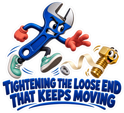 Tightening Moving Loose End Wrench Vinyl Sticker Decal
