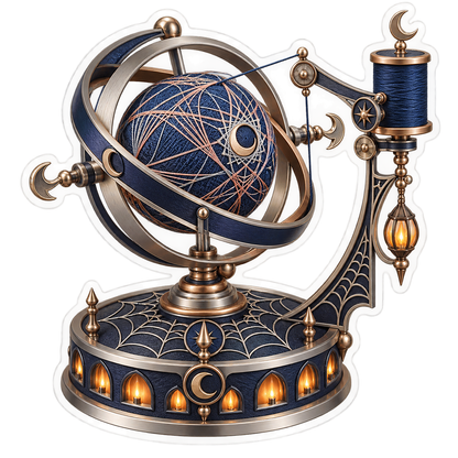 Indigo Thread Wrapping Orbital Cradle Vinyl Sticker Decal