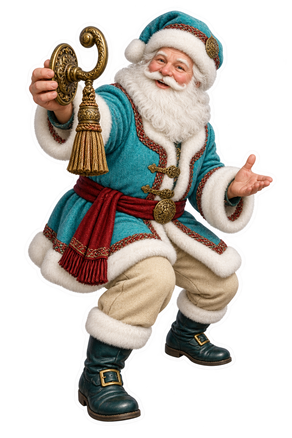 Santa Antique Brass Curtain Tassel Hook Vinyl Sticker Decal