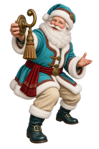 Santa Antique Brass Curtain Tassel Hook Vinyl Sticker Decal