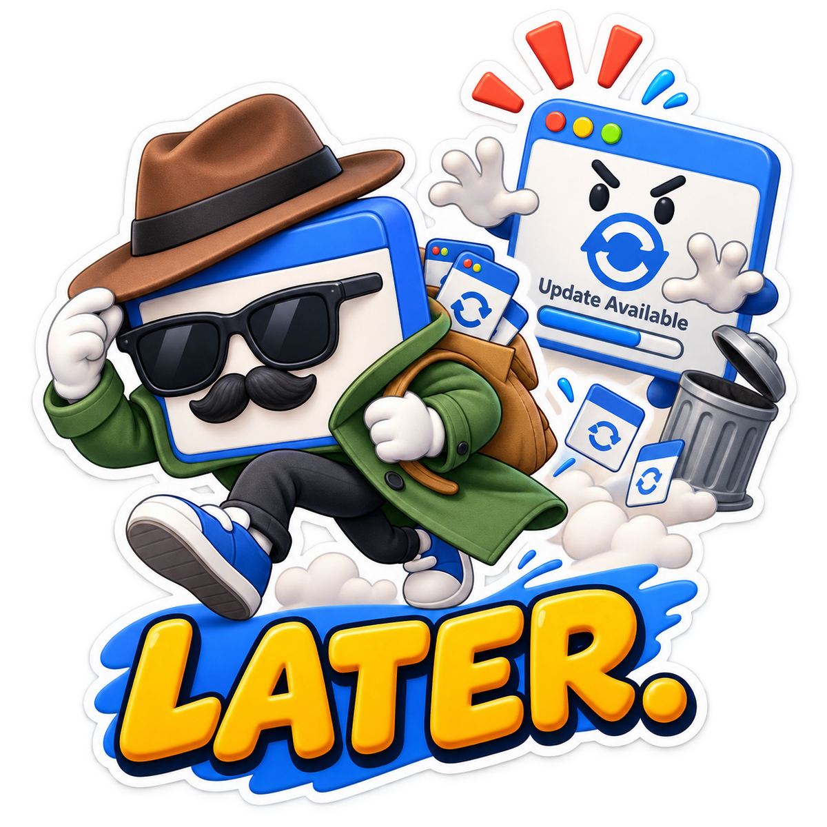 Later Calendar Escaping Reminders Vinyl Sticker Decal