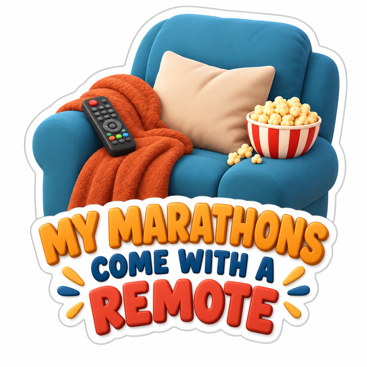My Marathons Come With A Remote Vinyl Sticker Decal