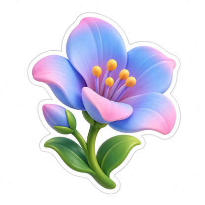 Blue Pink Lavender Flower Vinyl Sticker Decal